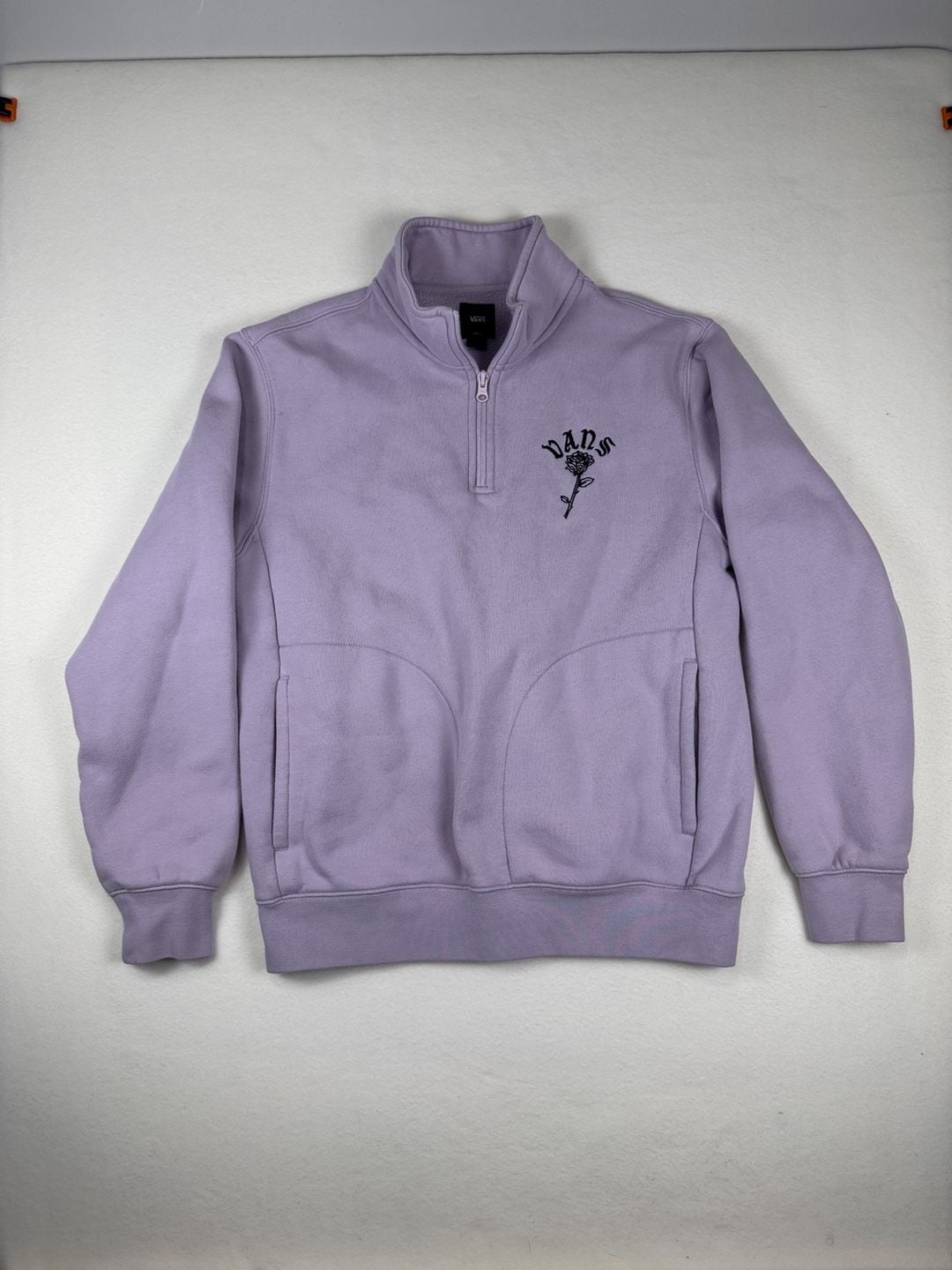 Vans Pocket Quarter Zip Sweater Size Small Lavender Frost Rose 2