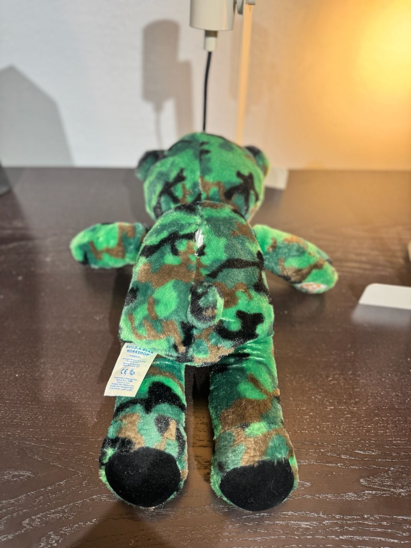 Build-A-Bear Workshop Green Camo Teddy Bear Stuffed Animal Plush 10