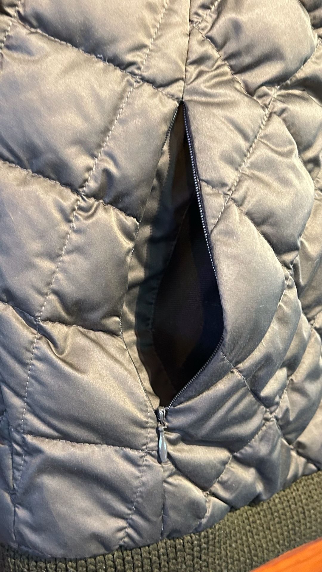 Eddie Bauer 1944 Swiss Model Down Jacket Size L Olive Green Quilted Wool 8