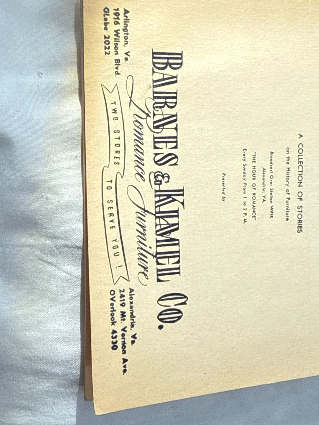Barnes & Kimel Co. The Romance of Furniture Booklet 3