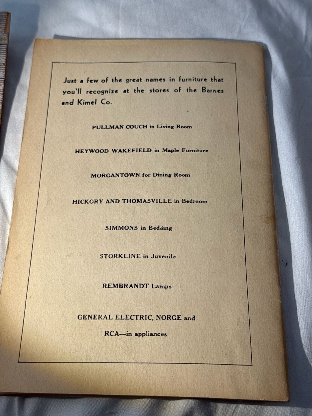 Barnes & Kimel Co. The Romance of Furniture Booklet 8