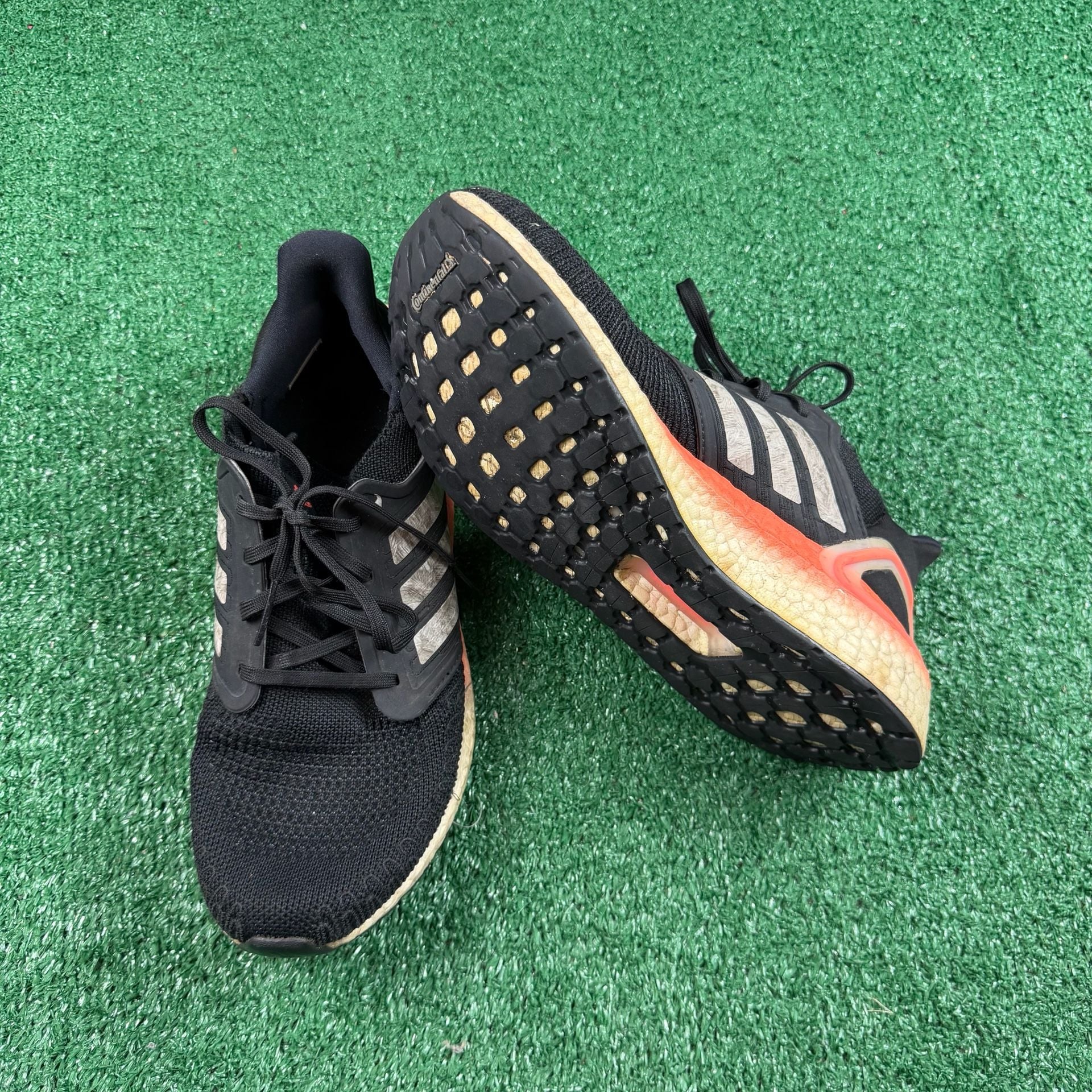 Adidas Ultraboost 20 Black Solar Red Running Shoes 7
