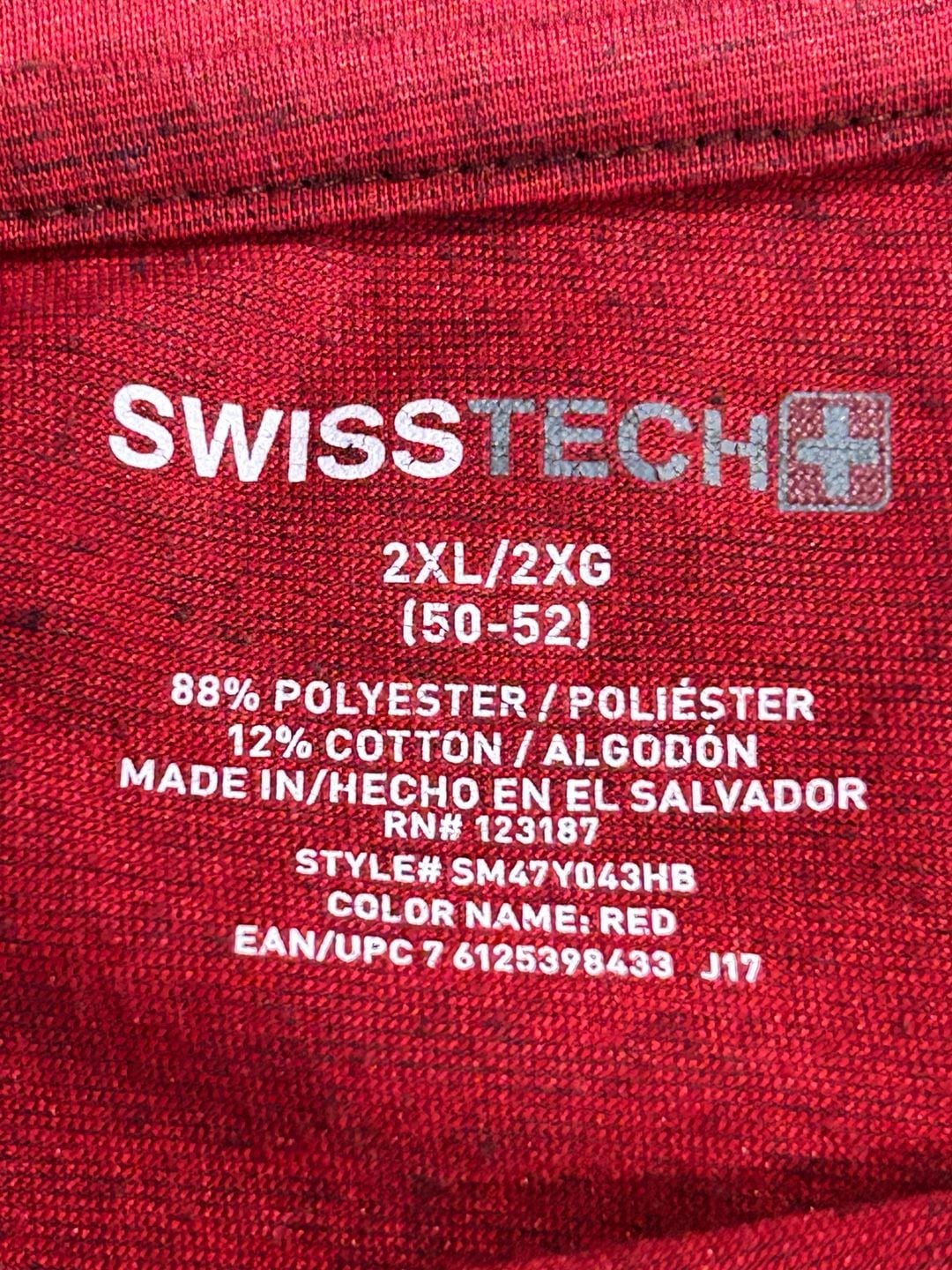 Swiss Tech Long Sleeve Shirt Size 2XL Red Base Layer Activewear 5