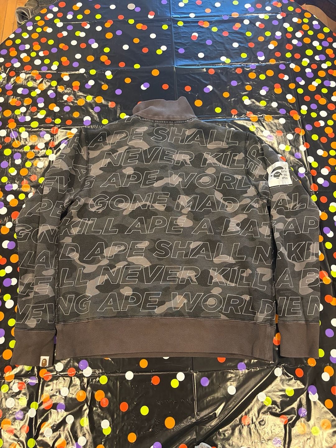 A Bathing Ape World Gone Mad Camo Quarter Zip Sweatshirt Size M 4