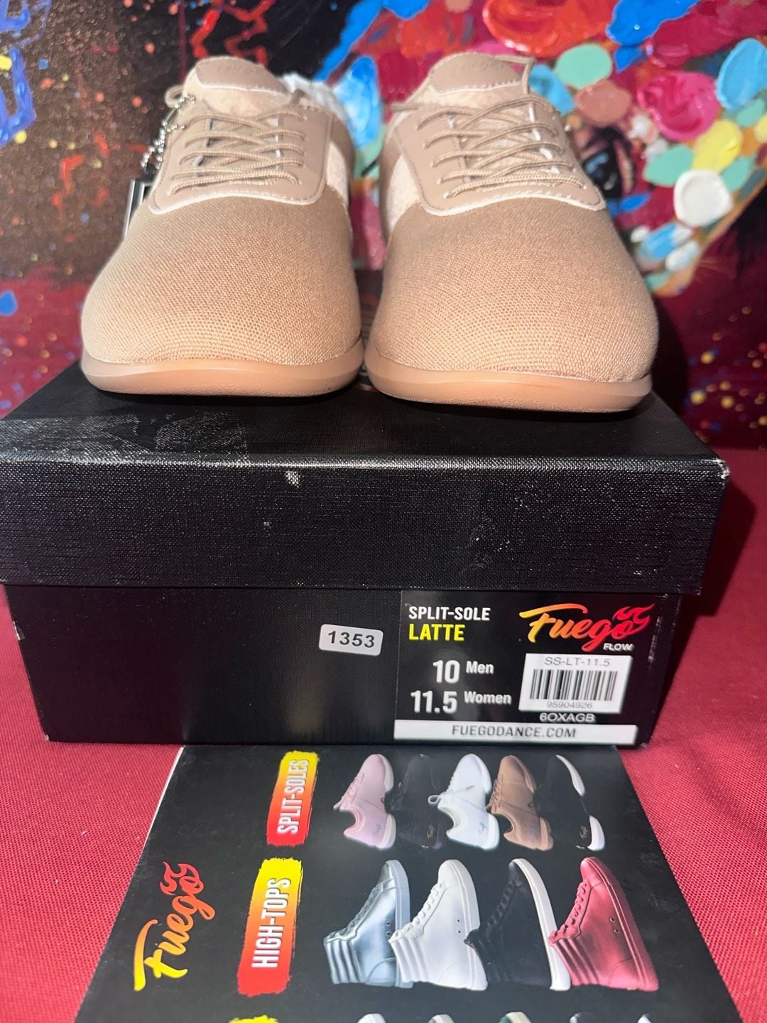 No.63 Fuego Split-Sole Latte Dance Sneaker Size 10 Men 11.5 Women 2
