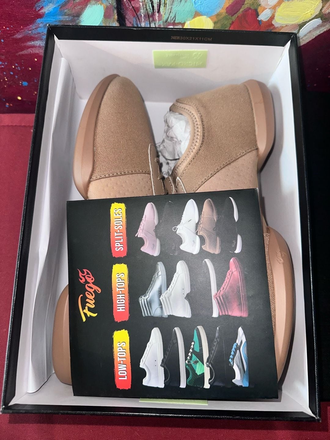 No.63 Fuego Split-Sole Latte Dance Sneaker Size 10 Men 11.5 Women 3