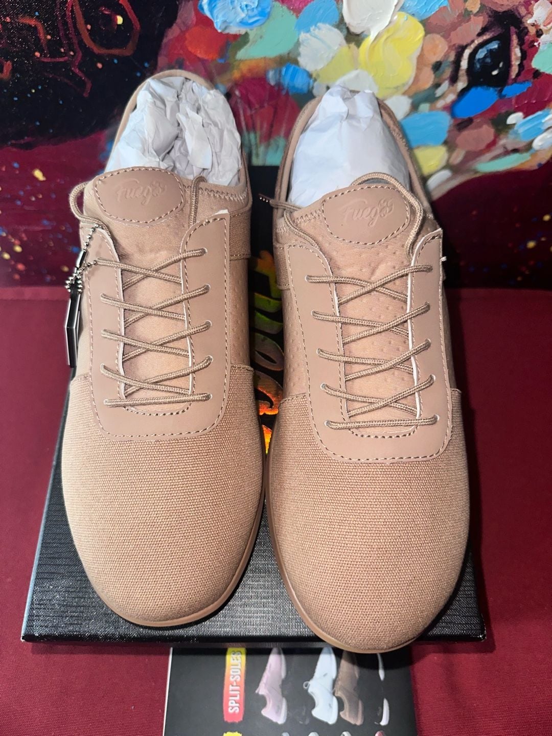 No.63 Fuego Split-Sole Latte Dance Sneaker Size 10 Men 11.5 Women 4
