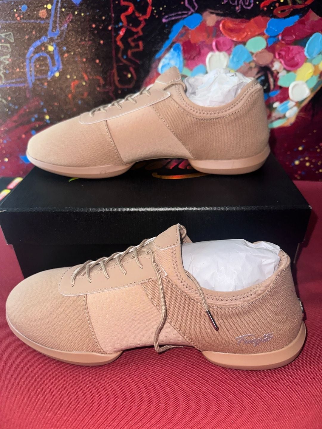 No.63 Fuego Split-Sole Latte Dance Sneaker Size 10 Men 11.5 Women 7