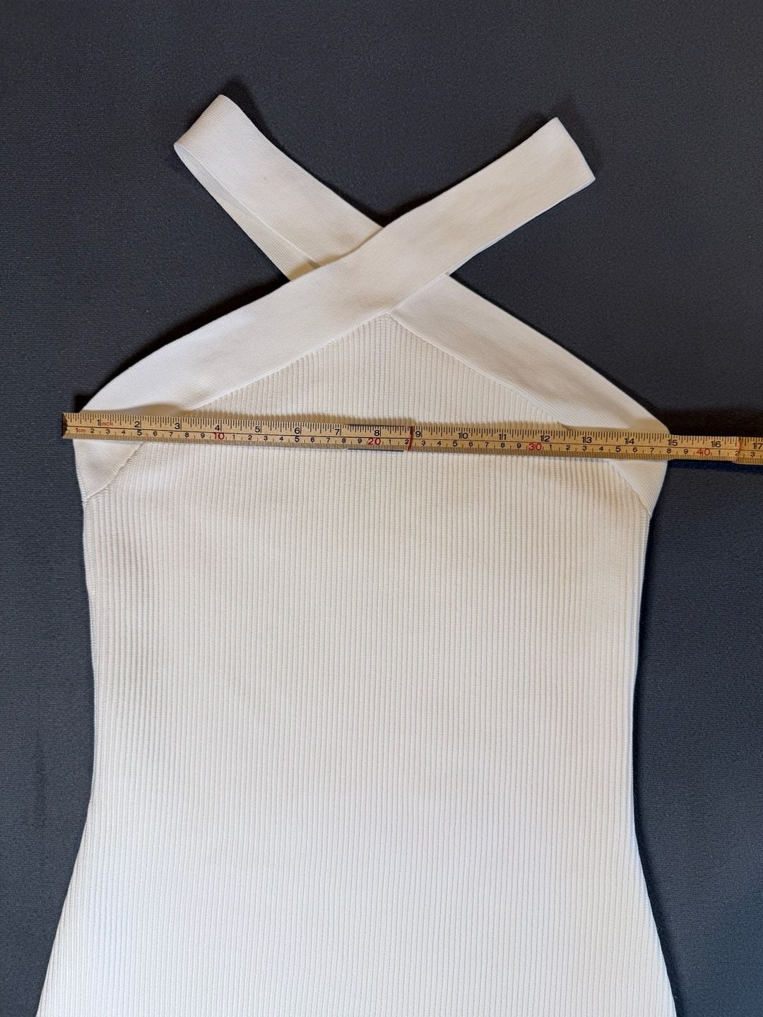 Aritzia Babaton Sculpt Knit Ivory Halter Mini Dress L Bridal Bachelorette 4