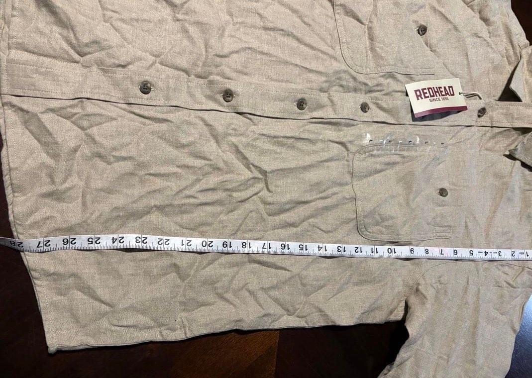 RedHead Men’s Large Tan 100% Cotton Long Sleeve Button-Up Outdoor Shirt NWT 3