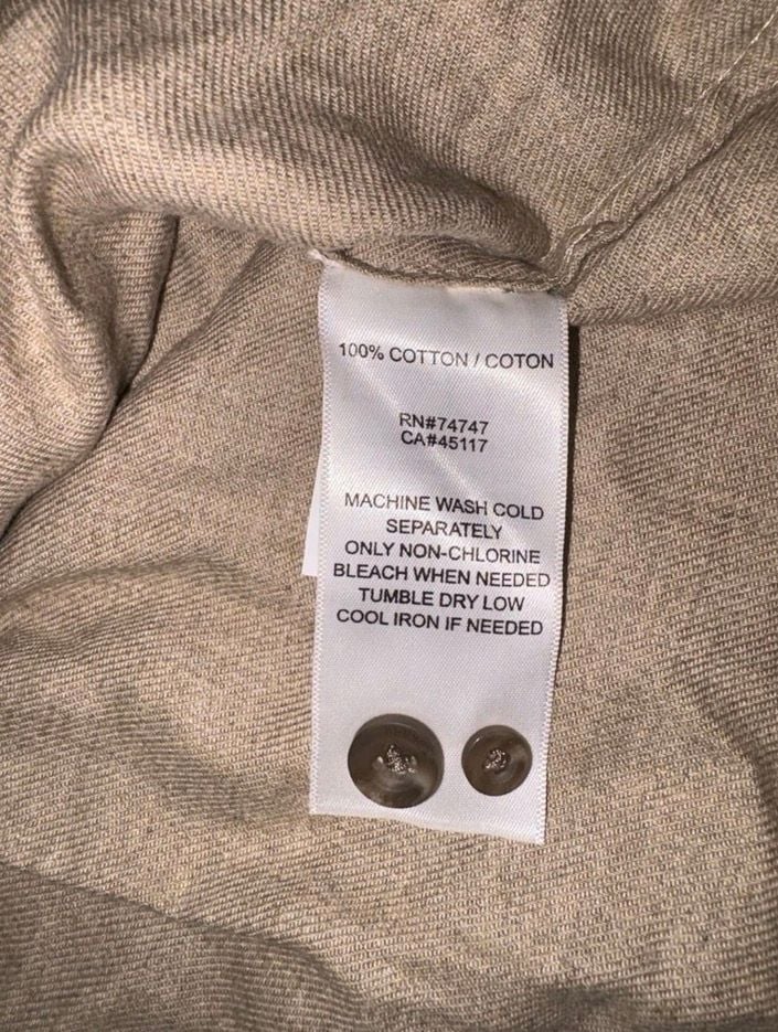 RedHead Men’s Large Tan 100% Cotton Long Sleeve Button-Up Outdoor Shirt NWT 4
