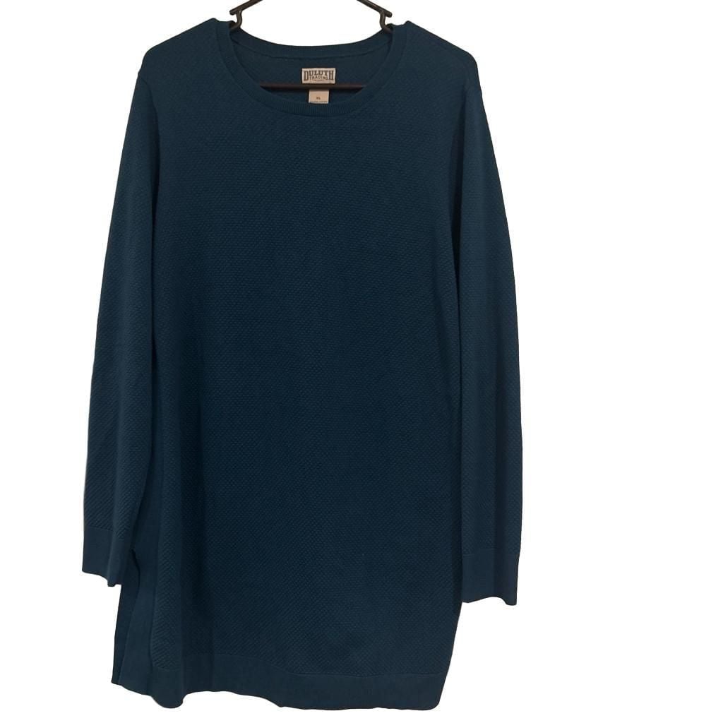Duluth Trading S’no Sweat Women’s Tunic Sweater Crewneck Long Sleeve XL Teal 3