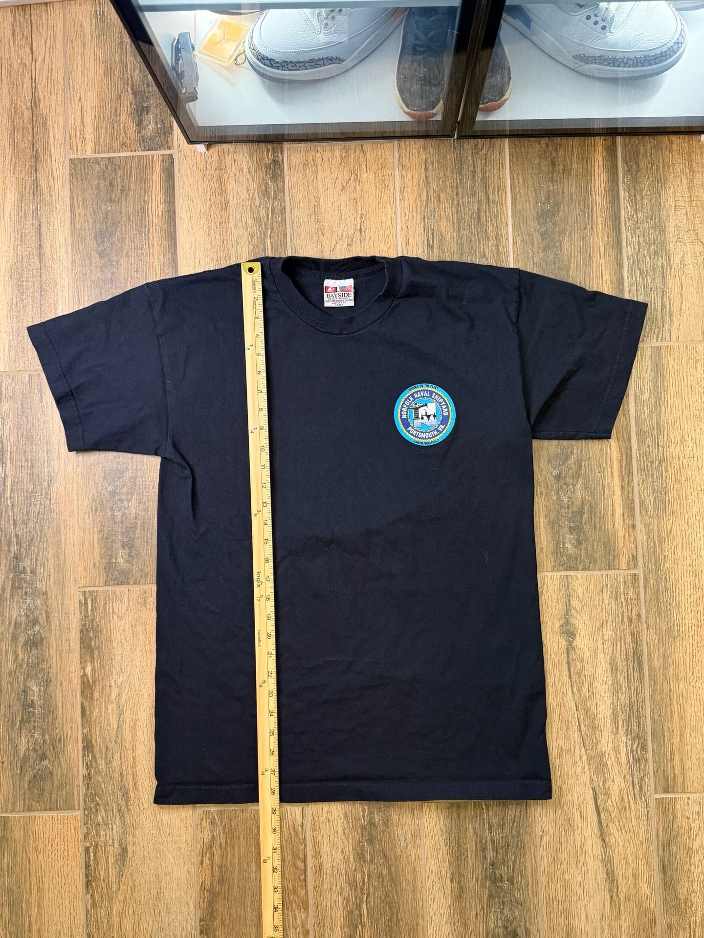 Bayside Norfolk Naval Shipyard T-Shirt Size Large Black Cotton 6