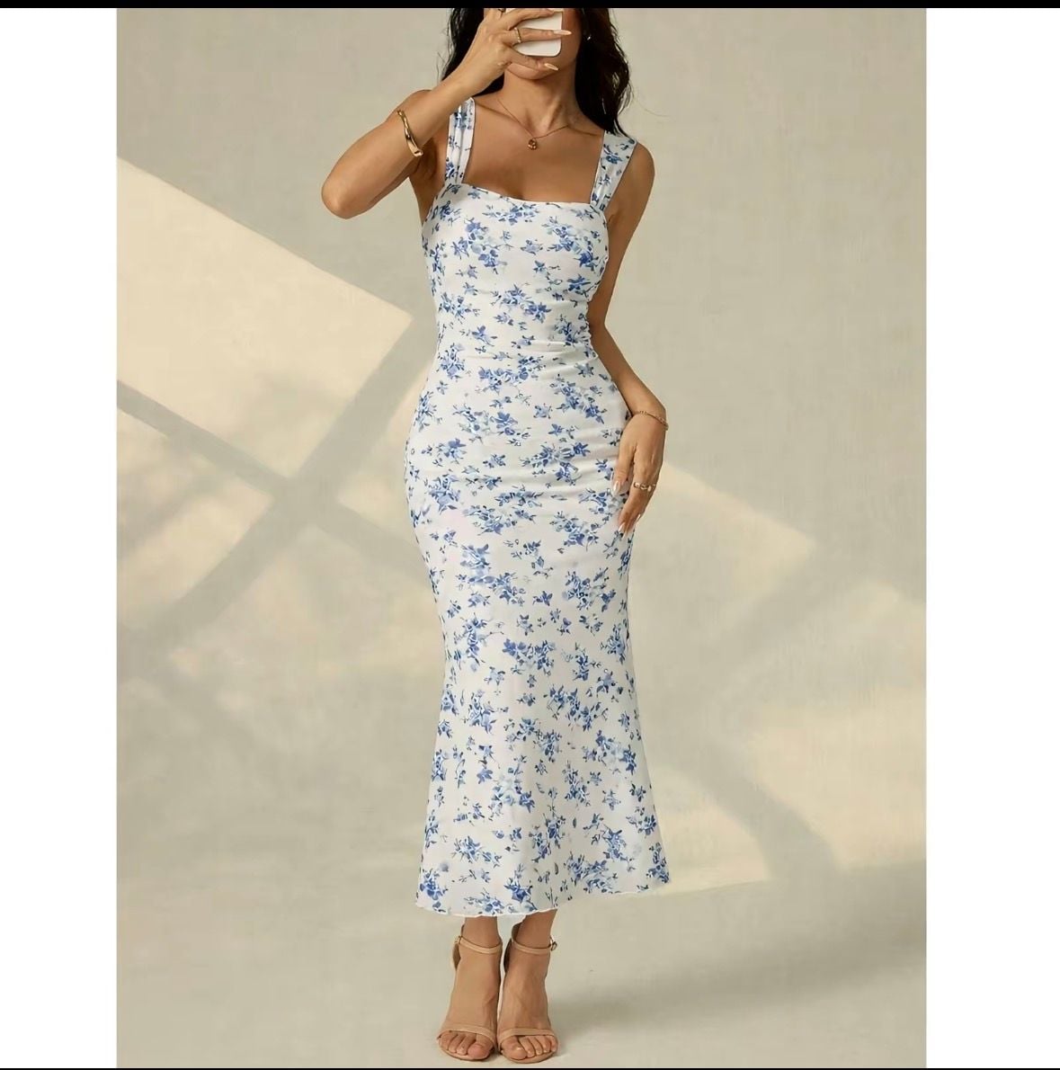 HYZ Blue & White Floral Dress 2