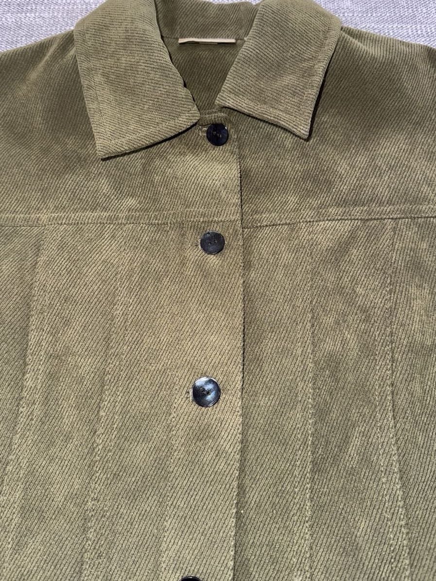 Chico's Corduroy Jacket Size 0 Green Polyester Button Down 4