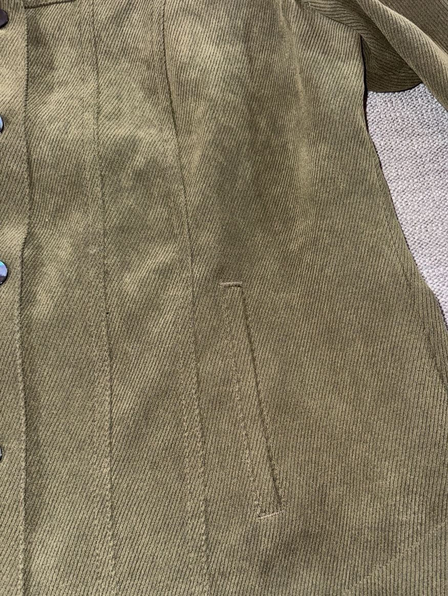 Chico's Corduroy Jacket Size 0 Green Polyester Button Down 5