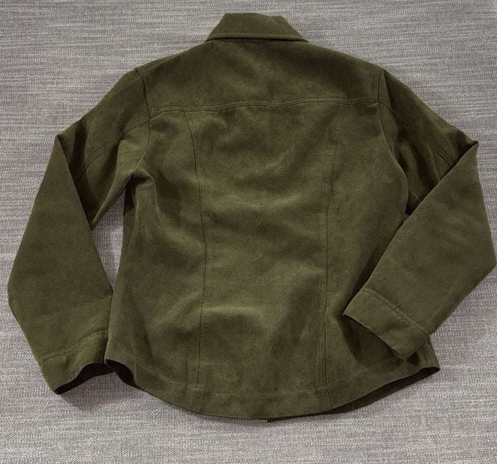Chico's Corduroy Jacket Size 0 Green Polyester Button Down 6