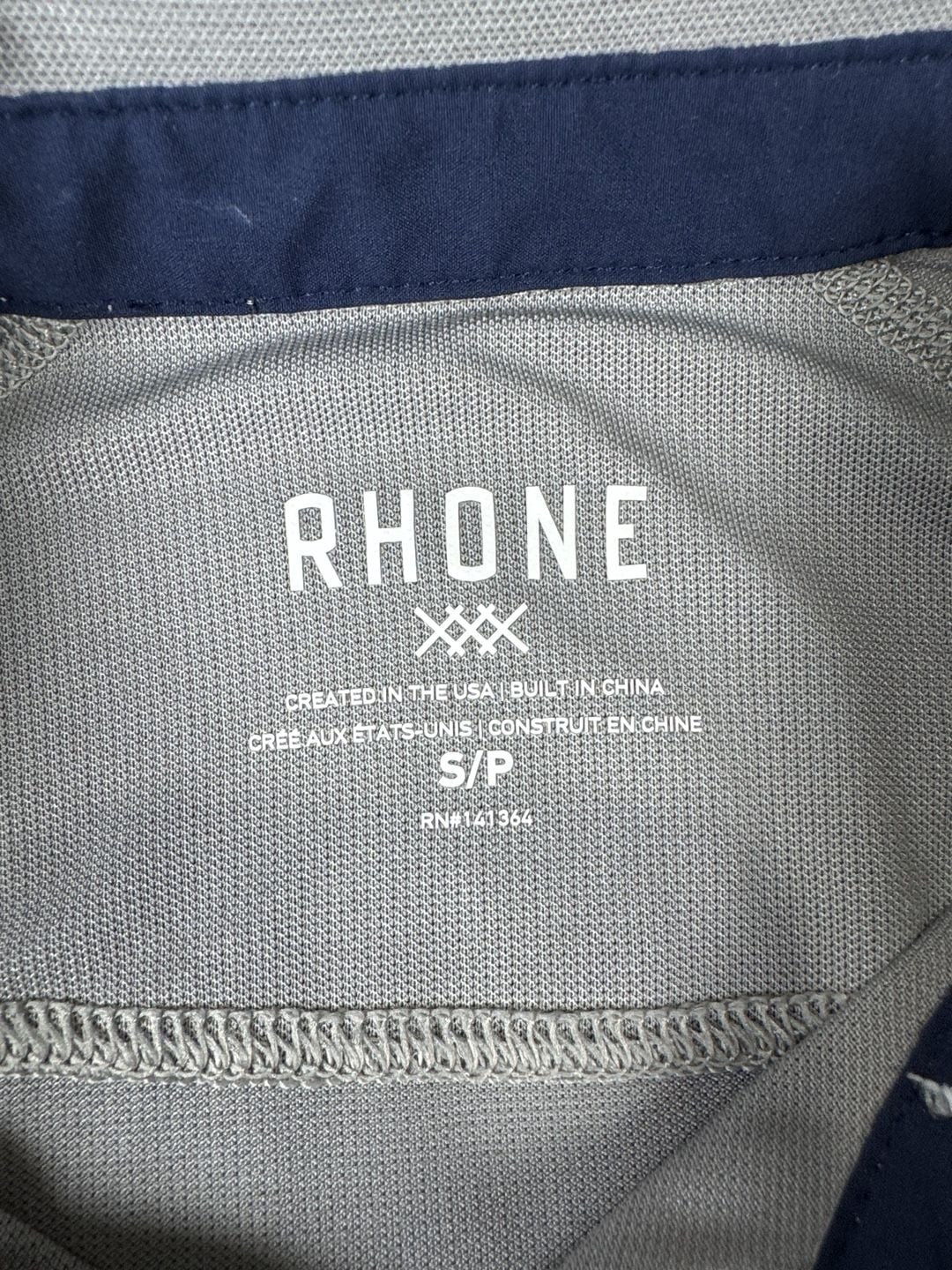 Rhone Golf Polo Shirt Size S Gray Performance Short Sleeve 3