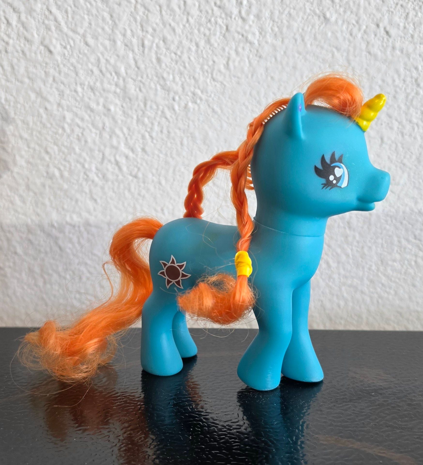 Gi-Go Wonder Pony Blue Unicorn Orange Hair Sun Figure 524 1