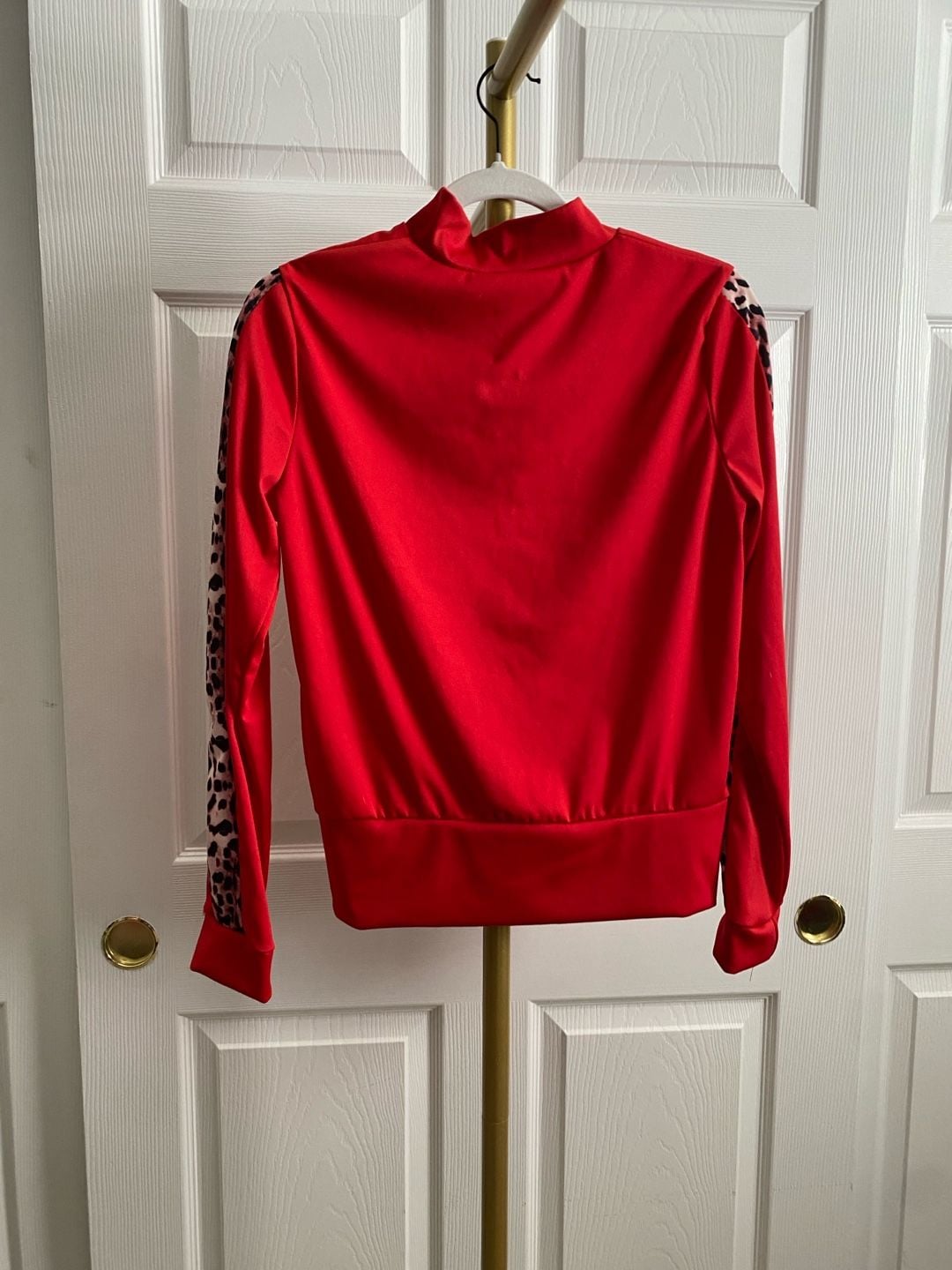 Lironmei Tracksuit Set Red Leopard Print Two Piece 11