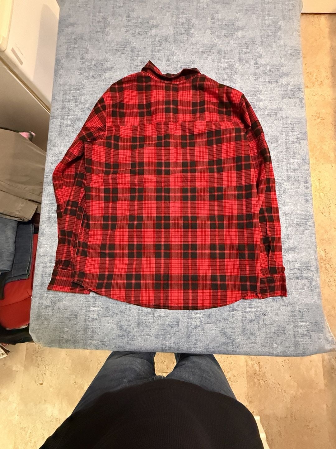 LRG Plaid Flannel Shirt Size L Red Black Long Sleeve Button Up 3