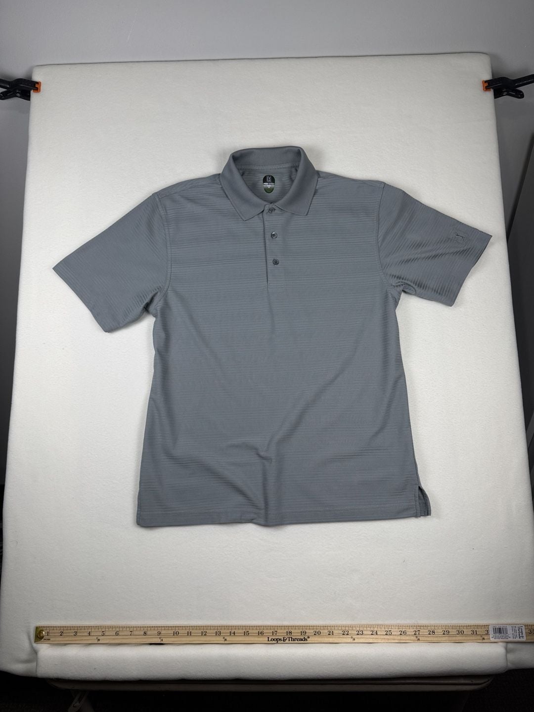 PGA Tour Pro Series Polo Shirt Size M Gray Striped Golf 2