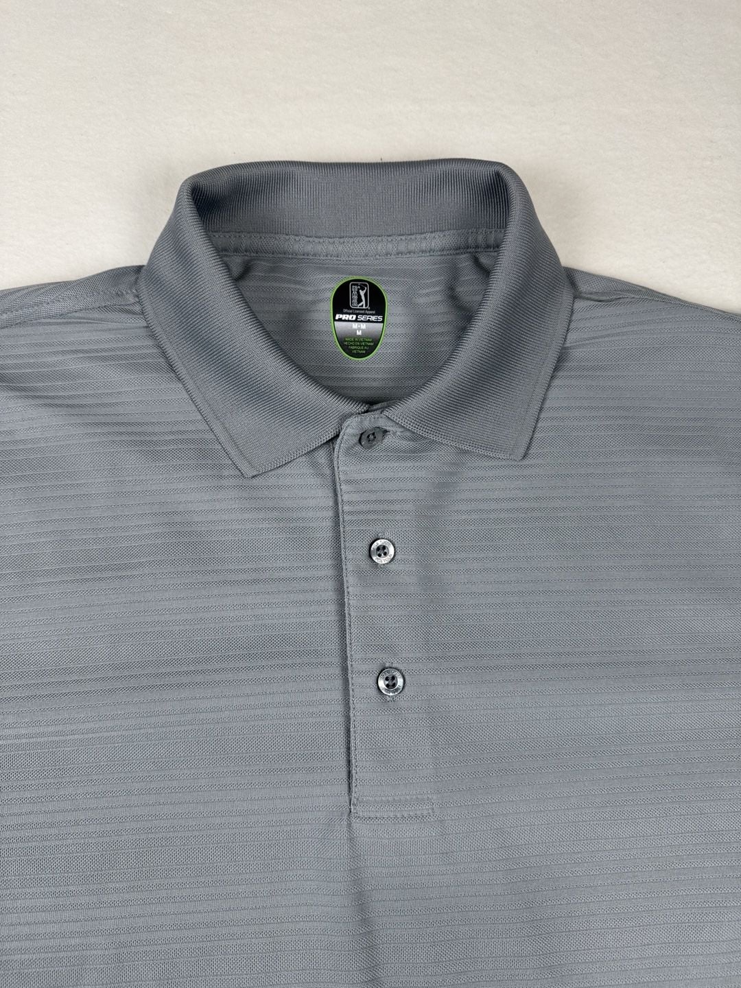 PGA Tour Pro Series Polo Shirt Size M Gray Striped Golf 4