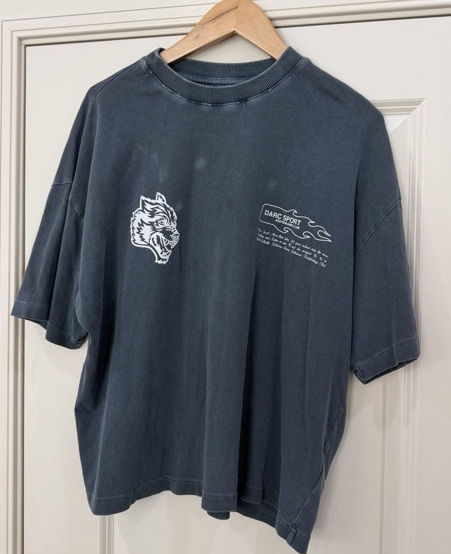 Darc Sport Big Bad Wolf Distressed Grunge Tee Size M Slate Gray 2