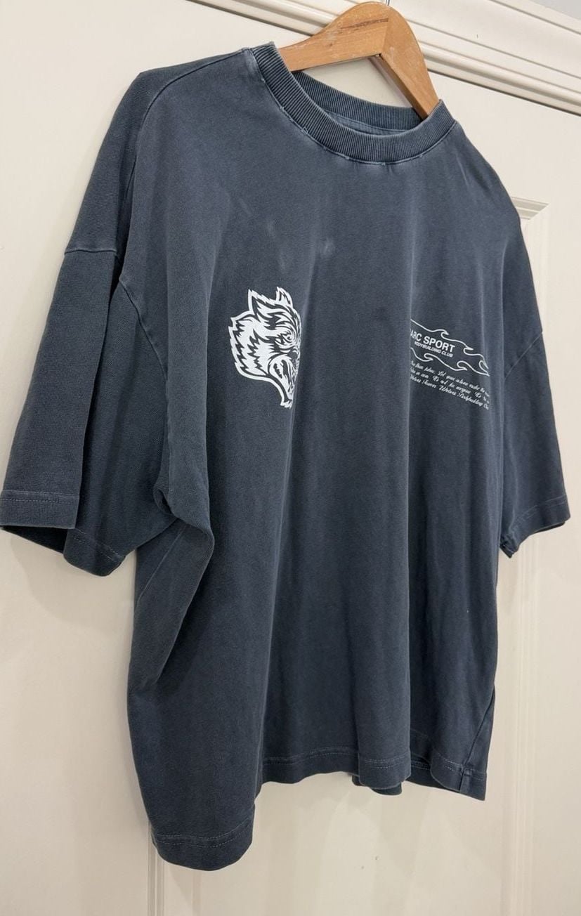 Darc Sport Big Bad Wolf Distressed Grunge Tee Size M Slate Gray 3