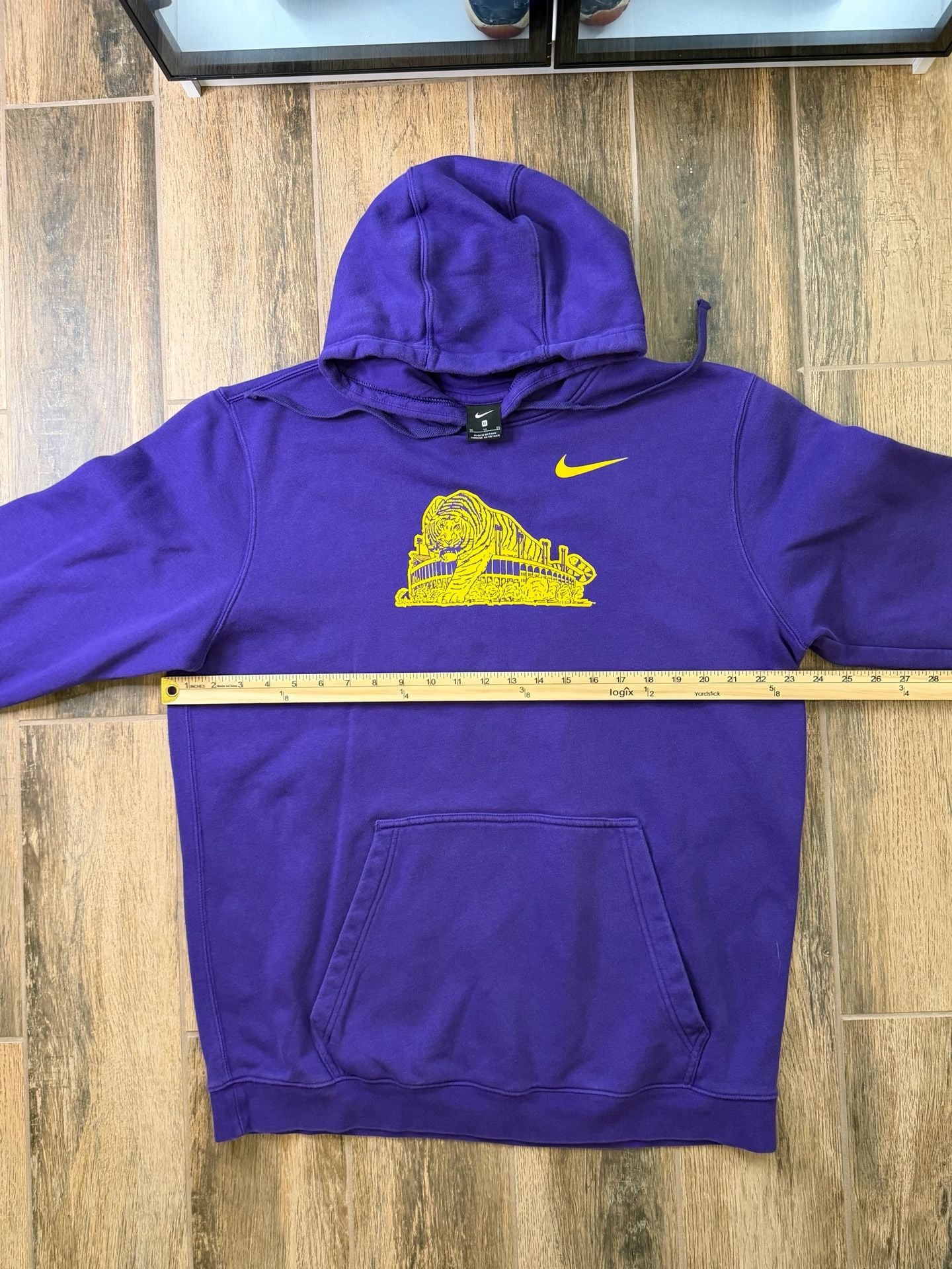 Nike LSU Tigers Vault Club Fleece Hoodie Size XL Purple Sweatshirt 4