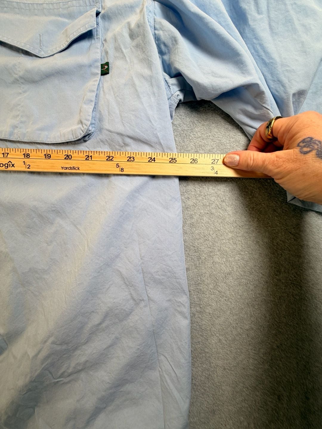 Redington Long Sleeve Fishing Shirt Size XL Light Blue Button Down Vented 6