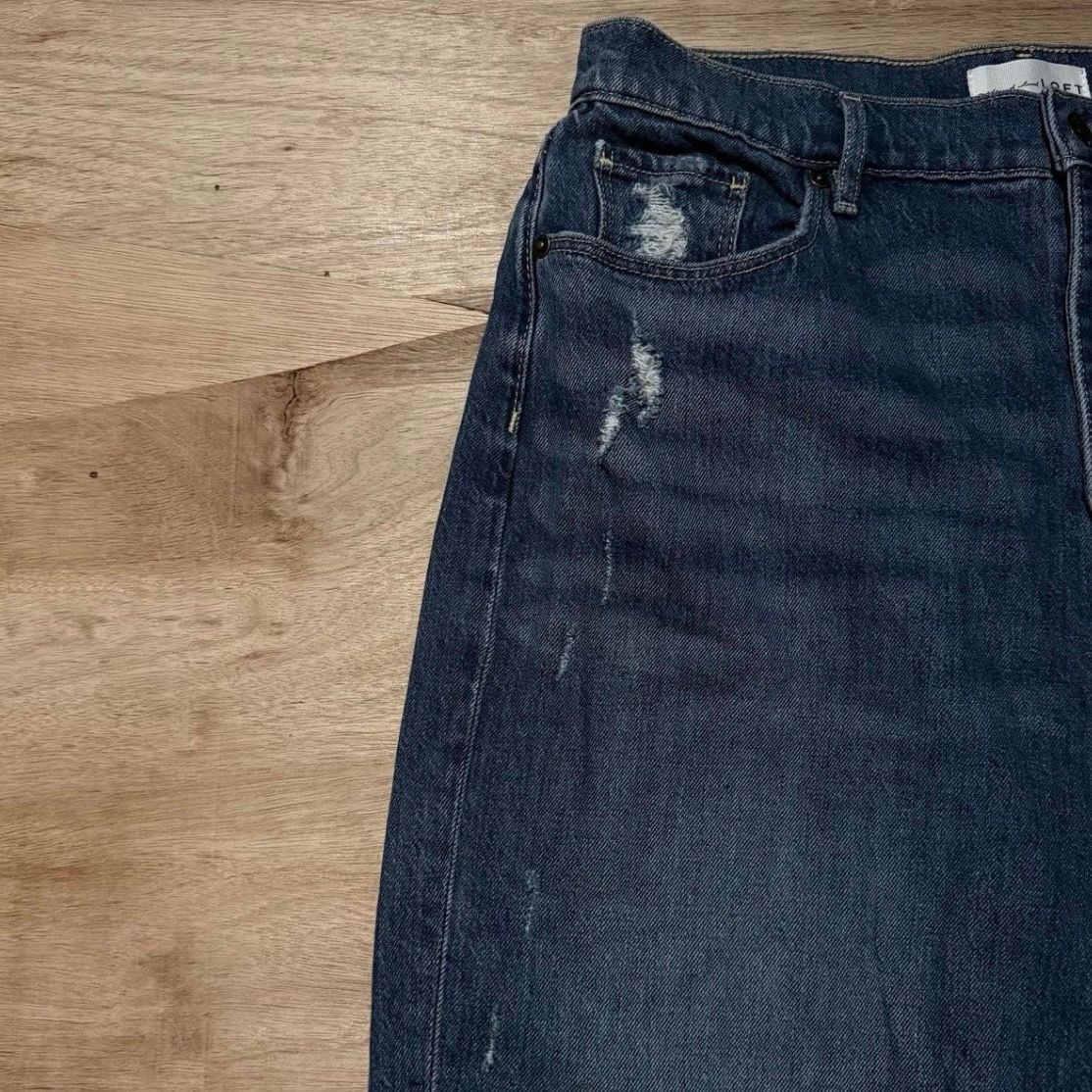 Loft The 90's Straight Jeans Size 30 | 10 Blue Distressed Straight Leg 4