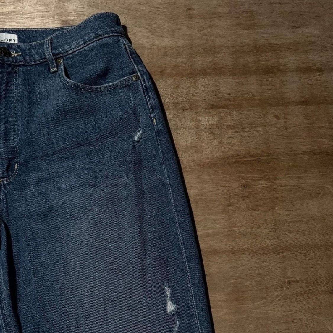 Loft The 90's Straight Jeans Size 30 | 10 Blue Distressed Straight Leg 5