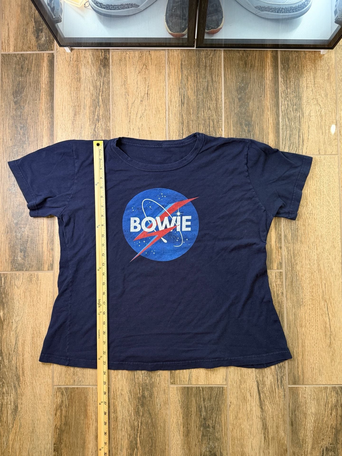 David Bowie To The Moon NASA Graphic T-Shirt Navy Blue 5