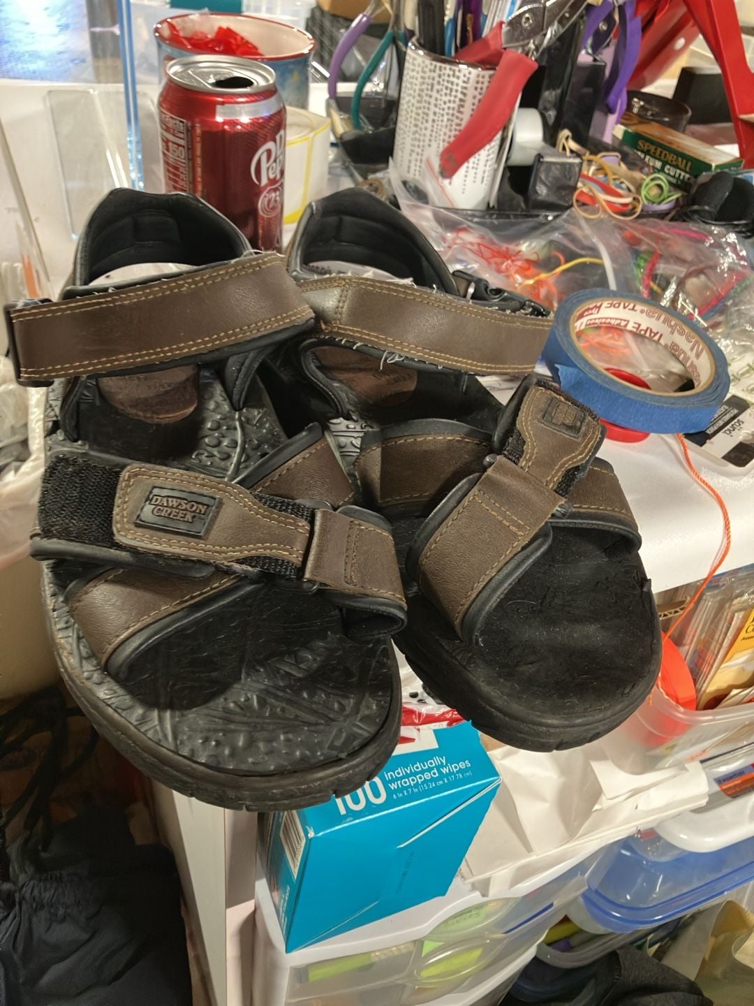 Sandals Brown Leather Hiking Size 9 1