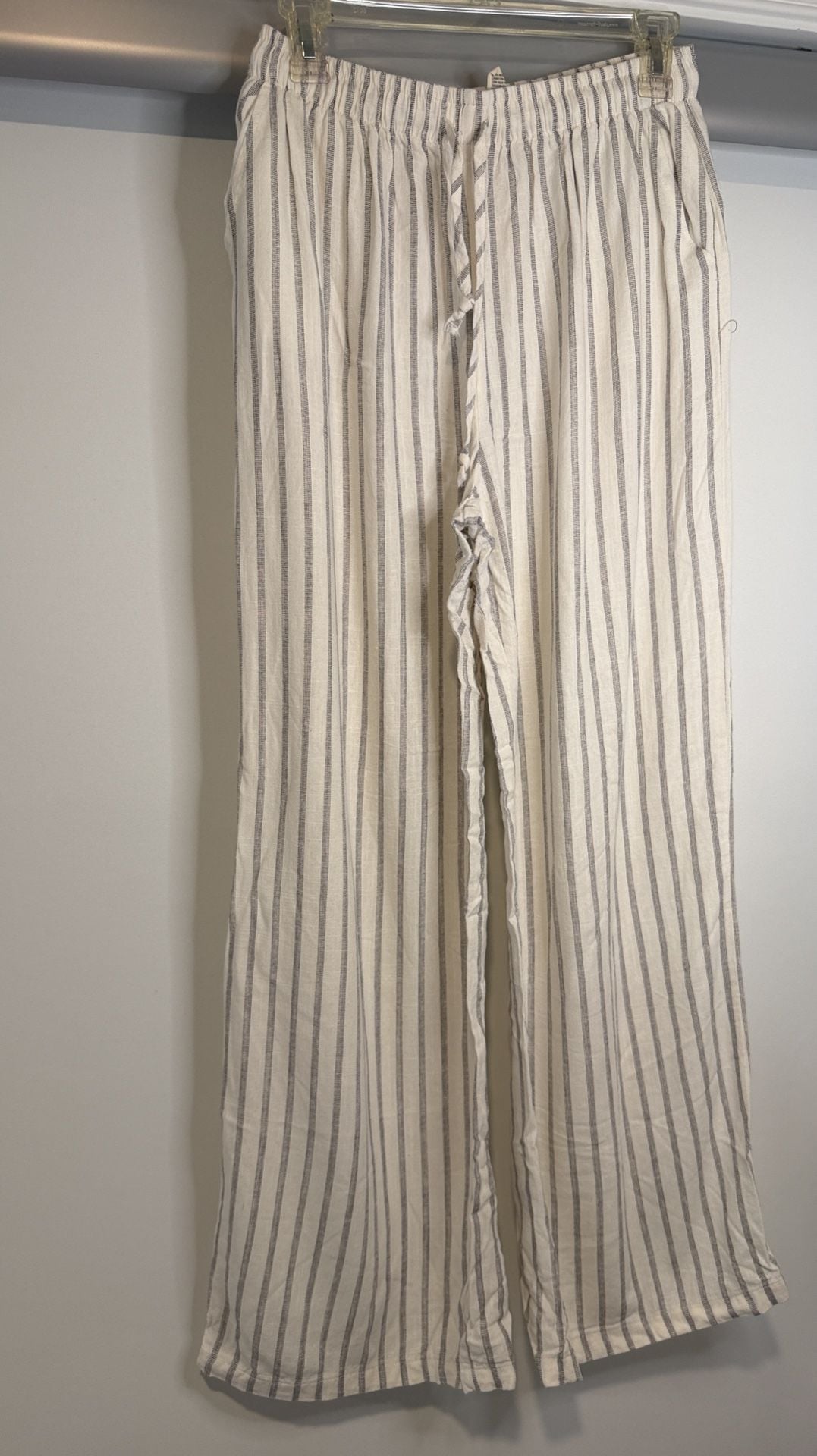 Rozas Striped Wide Leg Pants M White 7