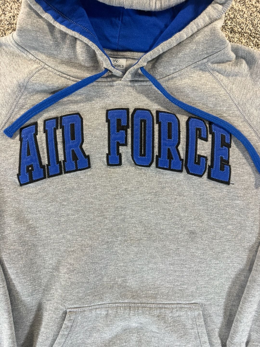 Pro Standard Air Force Hoodie Size XL Grey Blue Applique 5