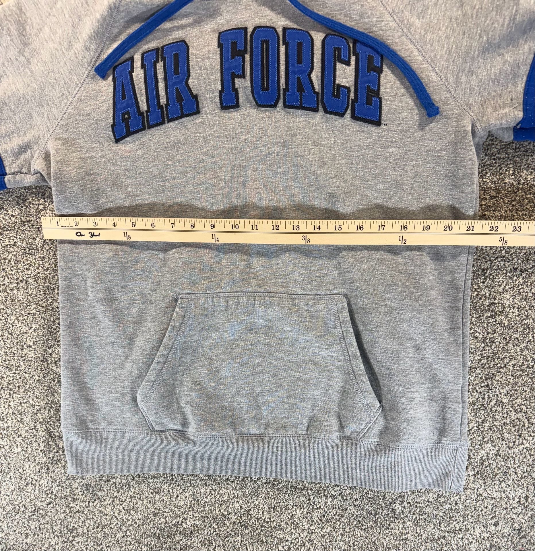 Pro Standard Air Force Hoodie Size XL Grey Blue Applique 6