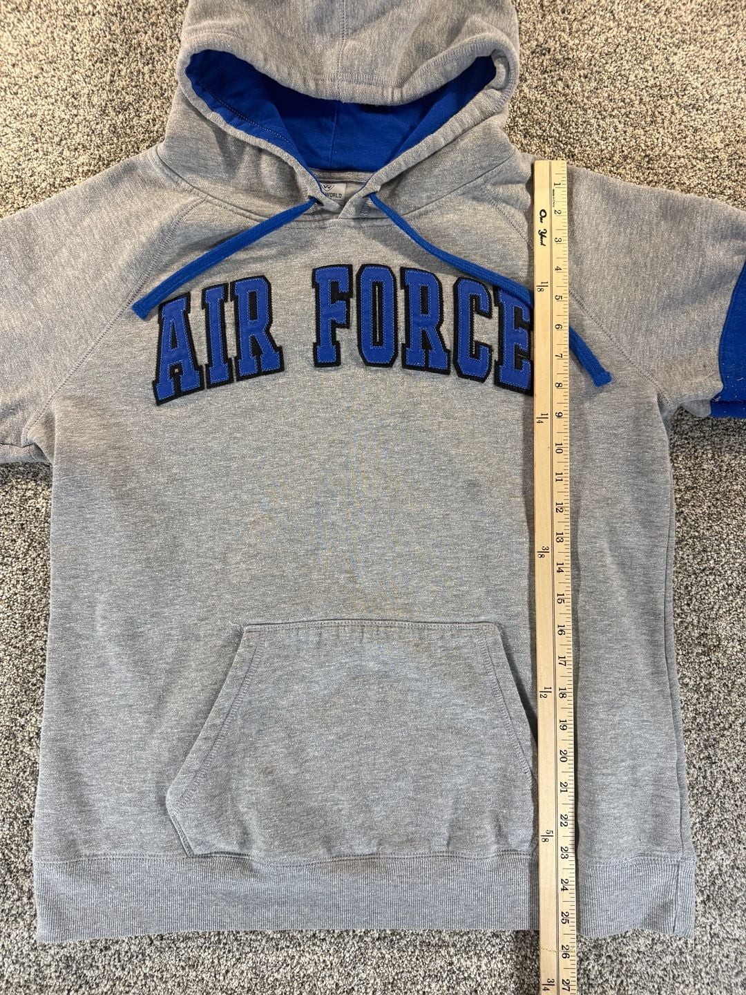 Pro Standard Air Force Hoodie Size XL Grey Blue Applique 7