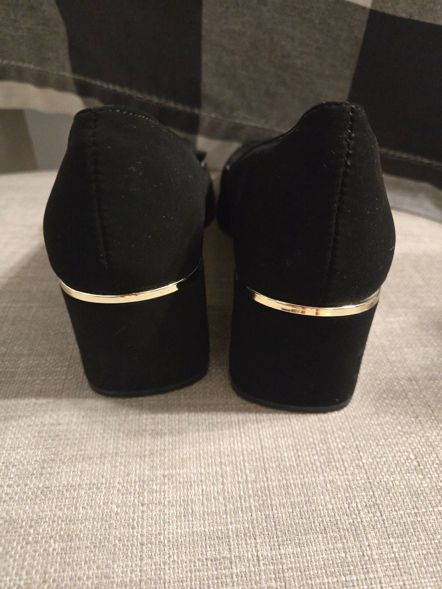 Andiamo Black Block Heel Loafer Pumps 5
