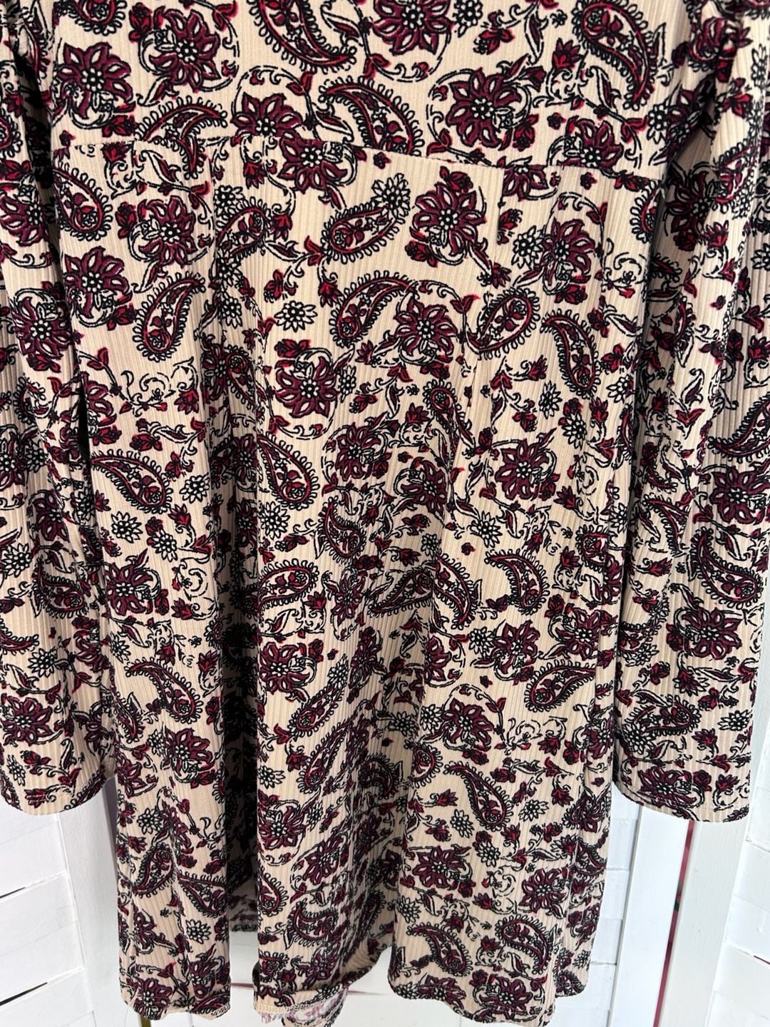 Jolie & Joy Dress Size L Paisley Floral Long Sleeve Square Neck 11