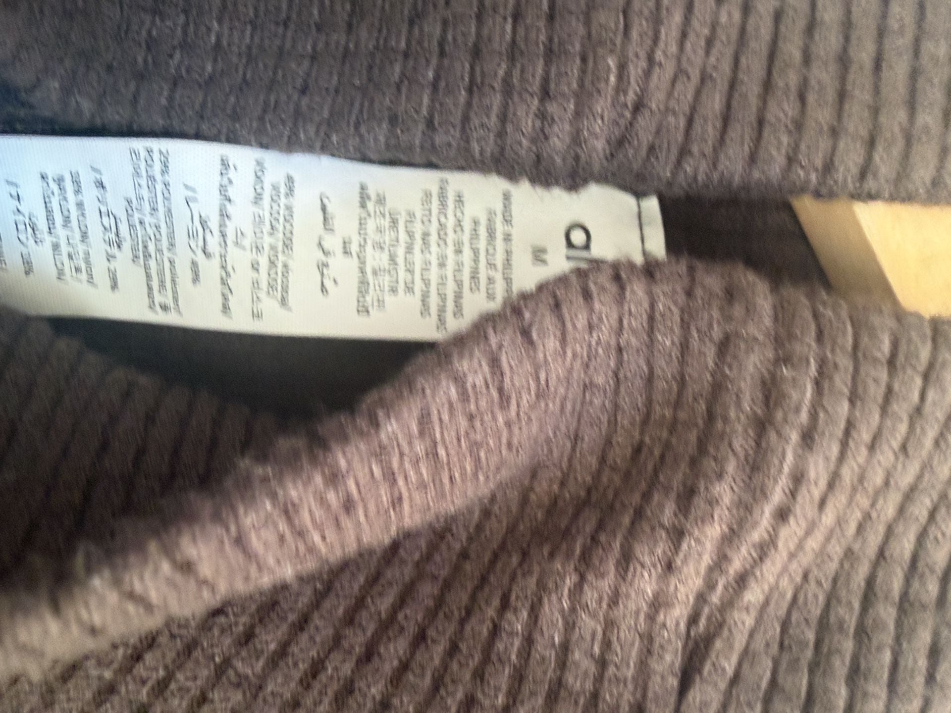 Alo Yoga Waffle Weekend Escape Mock Neck Size M Espresso Brown 7