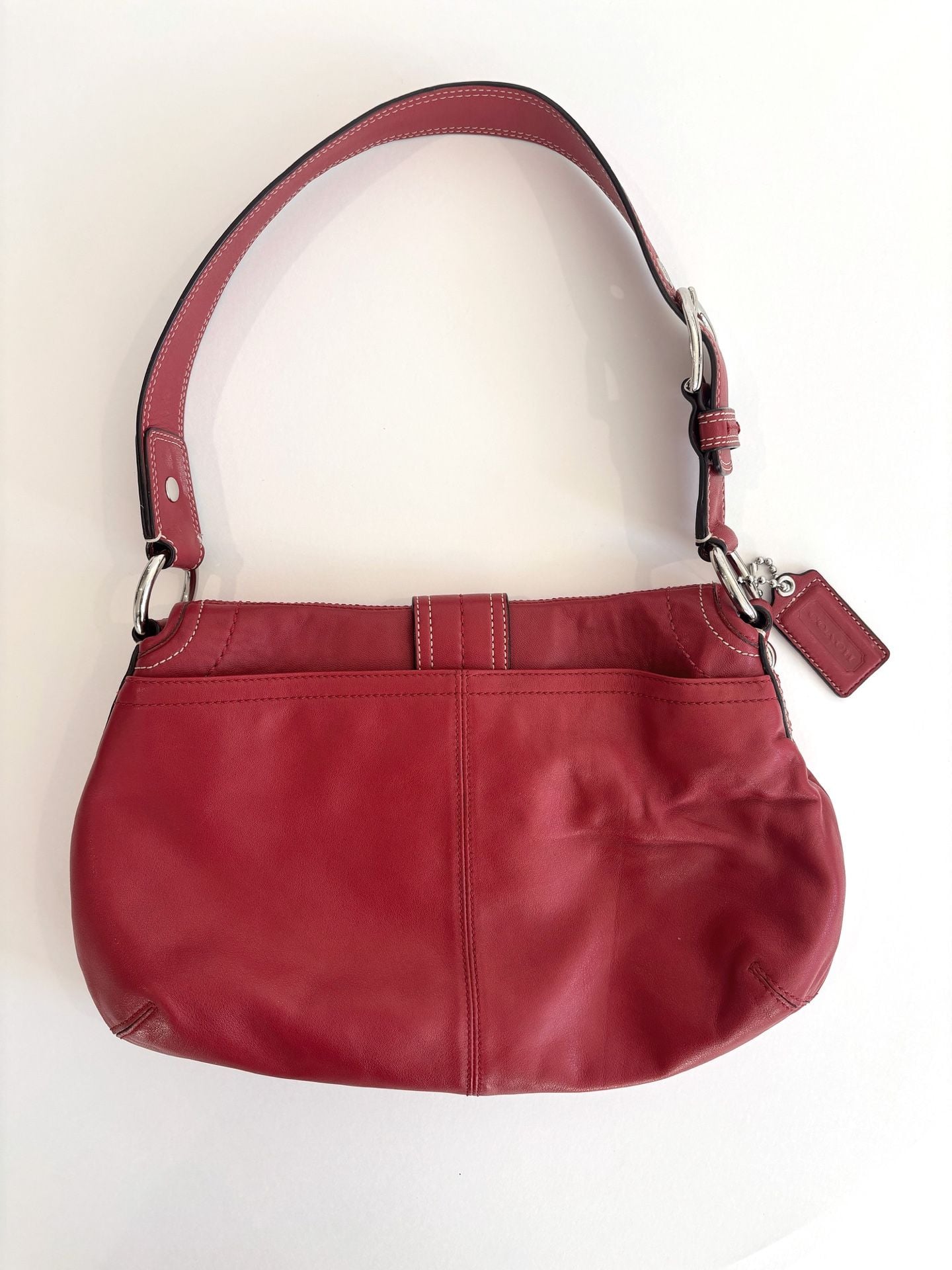 Coach Soho Leather Shoulder Bag Red Y2K 3