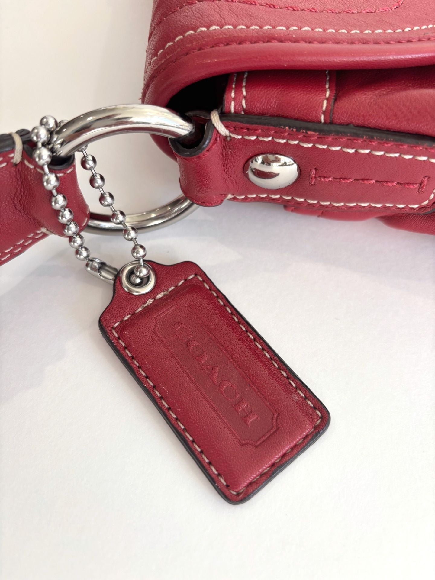 Coach Soho Leather Shoulder Bag Red Y2K 5