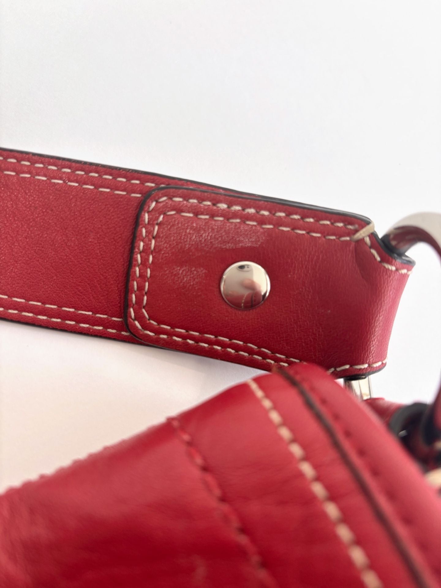 Coach Soho Leather Shoulder Bag Red Y2K 7