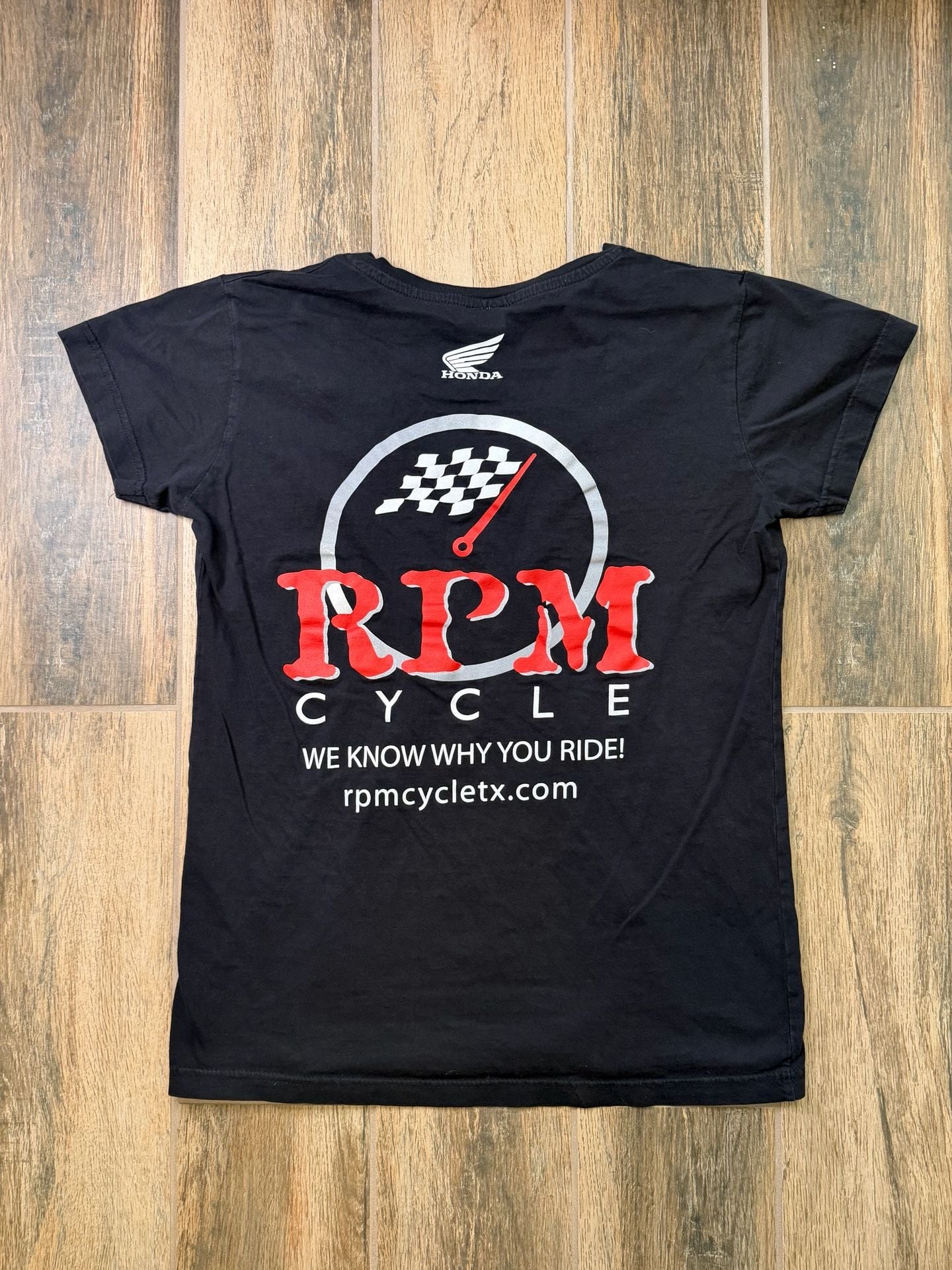 Y2K Honda Motorcycle T-Shirt Black Graphic RPM Cycle Racing 3
