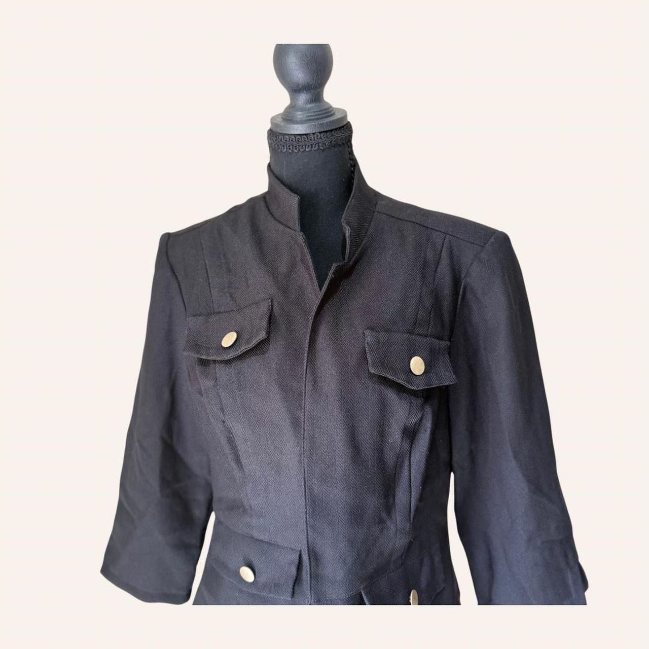 black military drummer jacket dark academia gothic size 10 3