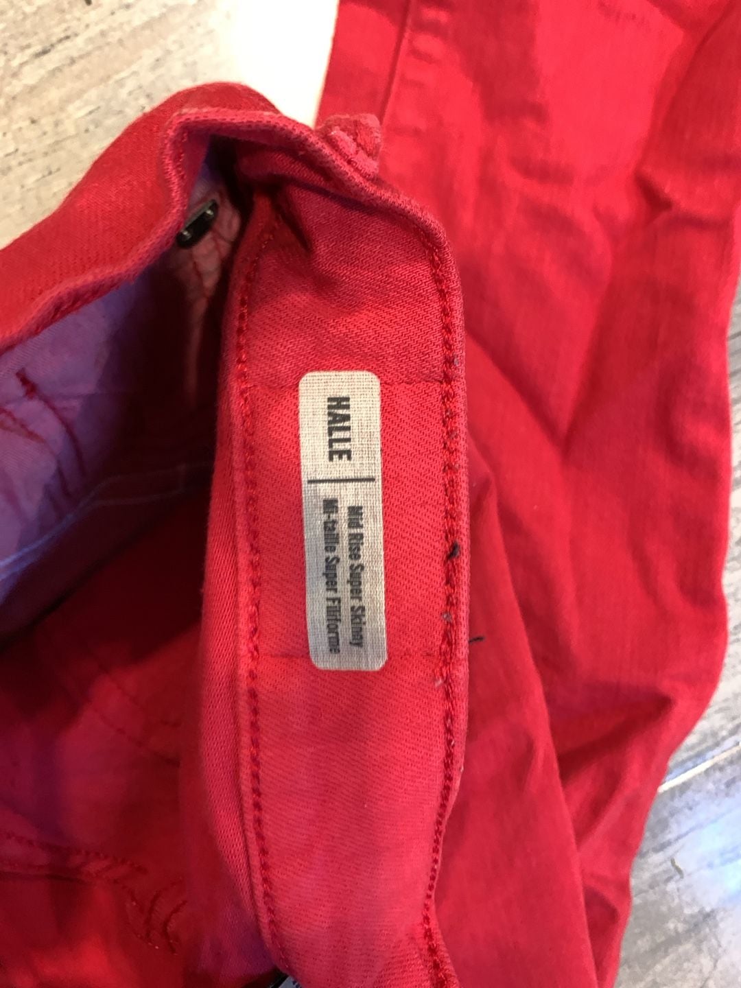 Y2k True Religion Halle Super Skinny Jeans Size 25 Red Mid Rise 4