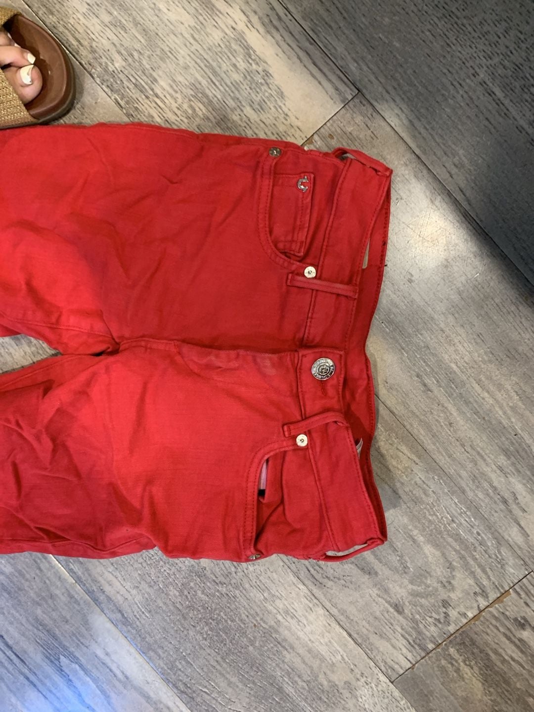 Y2k True Religion Halle Super Skinny Jeans Size 25 Red Mid Rise 8