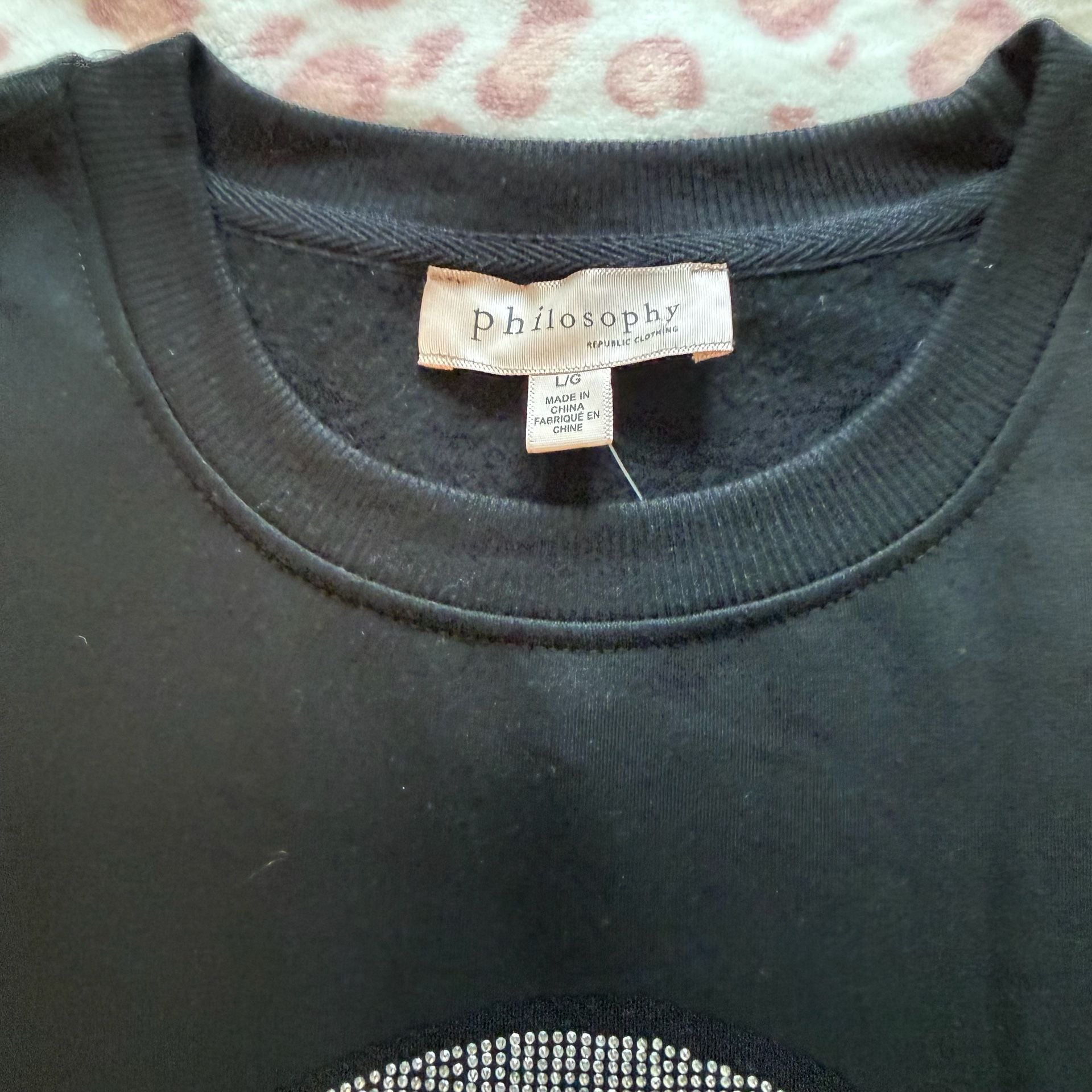 Philosophy Rhinestone Skull Sweatshirt Black 7